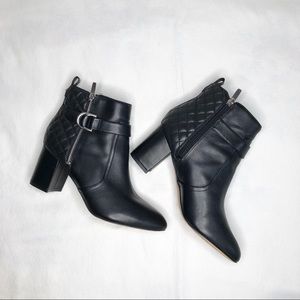 Marc Fisher Weity Quilted Black Ankle Booties